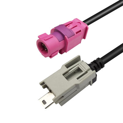 Durable H Code FAKRA LVDS Cable , Grey Color MINI B USB HSD LVDS Wire